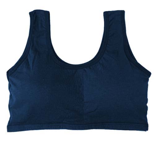 Cotton Full Coverage Non Padded Wire Free Air Sports Bra for Women Navy Blue-picture-11