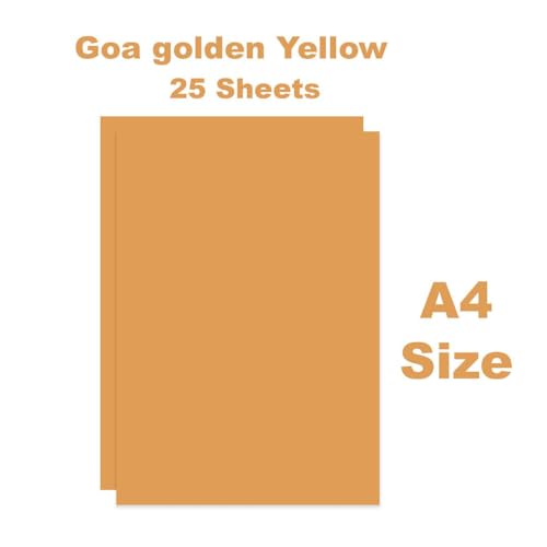 Image of CVANU Premium A4 Color Paper Sheets Goa Golden Yellow 120 GSM Color Art Papers for Kids DIY Arts and Crafts| Scrapbooking| Card Making (Pack of 25)