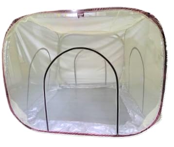 Sukoon Double Bed Foldable Mosquito Net | Nylon 60GSM Strong Net | 6ft X 6.5ft Tent Type Square Pattern | Four Side Doors | Portable Mosquito net for Bed | Spring Metal Wires | Indoor Use. (Cream)-image-38
