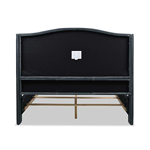 Jennifer Taylor Home Marcella Upholstered Shelter Headboard Bed Set, Queen, Steel Gray Performance Velvet #TOP7