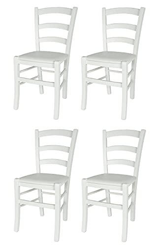T M C S Tommychairs - Set 4 Sillas Venezia Para Cocina Y Comedor, Estructura En Madera De Haya Barnizada Color Blanco Y Asiento Tapizado En Polip T M C S Tommychairs - Set 4 Sillas Venezia Para Cocina Y Comedor, Estructura En Madera De Haya Barnizada Color Blanco Y Asiento Tapizado En Polip