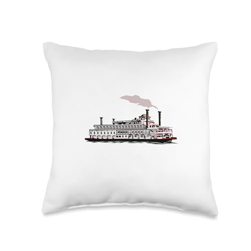 Riverboat Cruise Throw Pillow
