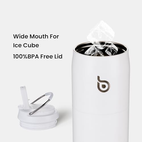 bottlebottle Isolierte Wasserflasche Edelstahl 32oz(946ml) mit Strohhalm Griff für Sport, Reisen, Fitnessstudio, doppelwandig auslaufsicher, BPA-frei (Weiß) – Bild 5