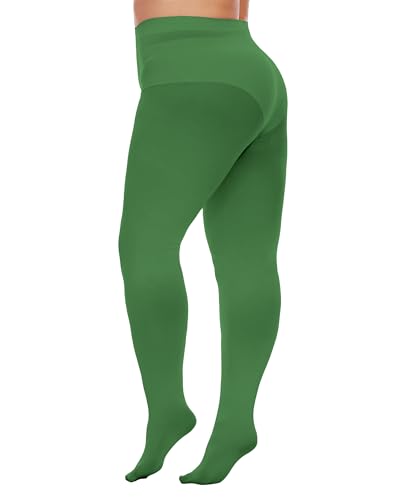 Image of Citystl 2 Pack Plus Size Tights for Women, 80D Opaque Control Top Pantyhose