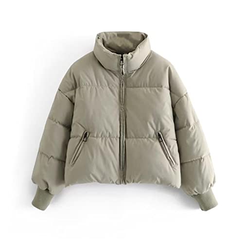 Manteau coton femme anti-froid coupe courte et ample zippée mode