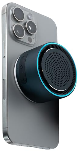 MagBeat Bluetooth Speaker with Magnetic Wireless Charger (Midnight), Portable Stereo Sync TWS, Booming Bass, Up to 10H, IPX7 Waterproof, Aluminum Unibody Design for Home/Outdoor/Beach, Birthday Gift