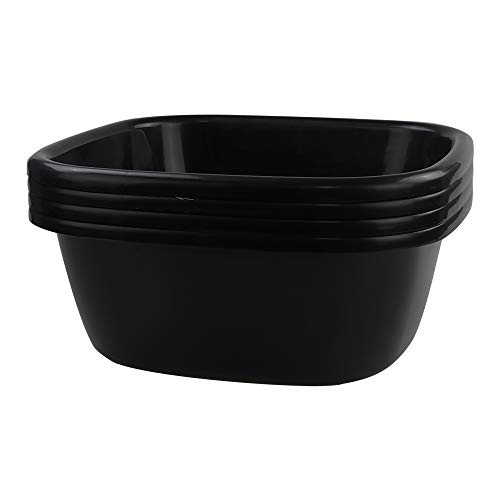 Dehouse 4er-Set Waschschüssel Klein, Plastikbecken Waschen, Schwarz Cover