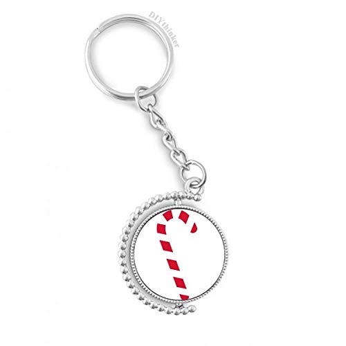 Llavero de Navidad muleta rotativo colgante festivo con anillo y cadena para llaves