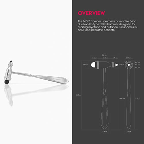 Mdf® Tromner Neurological Reflex Hammer With Pointed Tip Handle For Cutaneous And Superficial Responses - Free-Parts-For-Life & Lifetime Warranty - Black (Mdf555-11) #TOP1