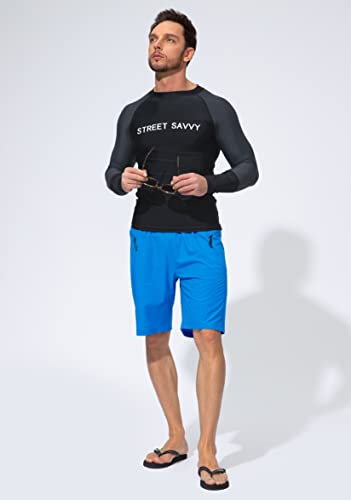 Image of Men's Swim Trunks Quick Dry Board Shorts with Zipper Pockets Beach Shorts Bathing Suits for Men - No Mesh Liner