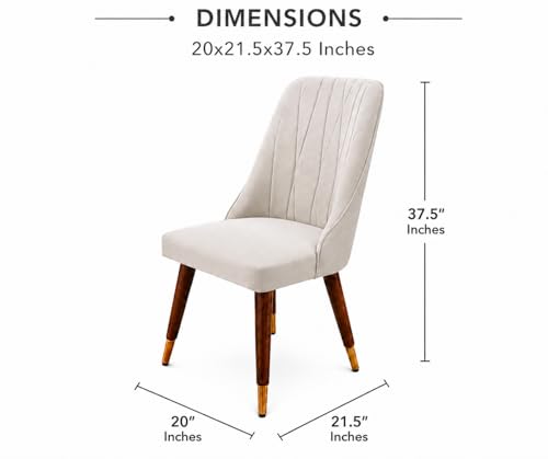 Image of WOODEN SPACE 6-Seater Wooden Dining Table Set | Nano Composite Marble Top | Solid Wood Base | Modern Dining Room Furniture with 6 Chairs (Beige Frontline)