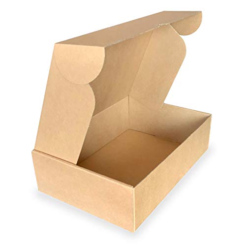 25 unidades | Caja de cartón automontable resistente y de alta calidad para envíos postales, correo, organización, almacenaje o regalo. 26,5x18,5x7,5 centímetros