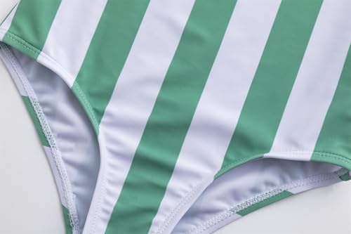 Image of LIZENS Girls Swimwear One Piece Striped 2-12Years Ruffle Trim Flounce Beach Bathing Suit for Kids