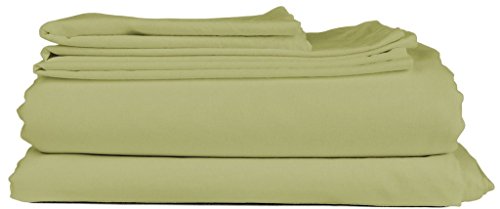 Image of Twin XL Cotton Jersey Sheet Set, Soft & Comfy, Hospital, Sage Green