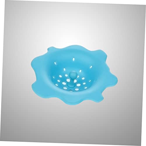 Colador para fregadero de silicona en forma de flor azul miniatura 2