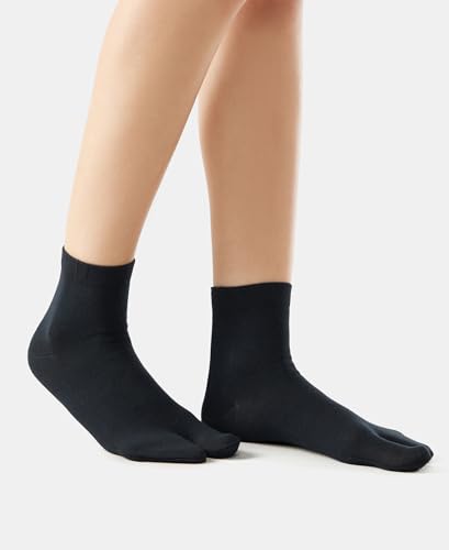Jockey 7487 Women's Compact Cotton Stretch Toe Regular Socks With Stay Fresh Treatment_Black_Free Size - Image 3 thumbnail