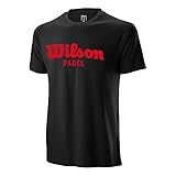 100% algodón bio-lavado Wilson Camiseta Modelo M Padel SCRPT COTTN tee BK Marca
