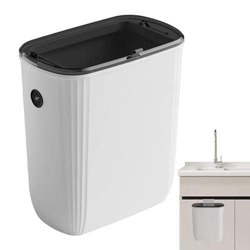 ゴミ箱 - 蓋付き壁掛けキッチン堆肥箱 |ゴミ箱、スライド式開口部は、シンクカウンタートップ寝室デスク下テーブルトップ車のバスルーム食器棚Rvに最適です