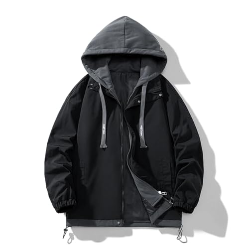 Vsadsau Men Fake Two Piece Hoodies Jacket Patchwork Outwear Male Coats Spring Unisex Jacket2