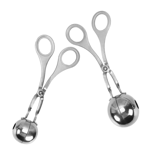 Ciieeo 2pièces Machine à Boulettes De Viande Acier Inoxydable Cuillère à Boulettes Antiadhésive Pour Cake Pops Fromage Pâte à Biscuits Outil De Cuisine Polyvalent