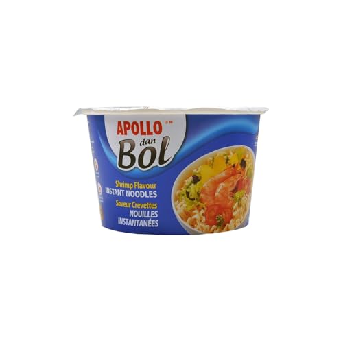 APOLLO – Nouilles Sab Bol Saveur Crevettes à l’Île Maurice, Goût Authentique et Pratique (Pot 85g) - Le lot de 6
