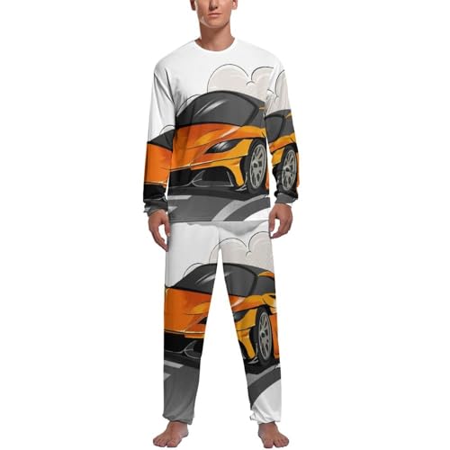 Pijama homme voiture jaune ensemble de nuit idéal pour offrir un cadeau original