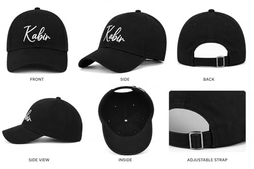 Image of AICA Personalised Name Cotton Cap for Men & Women � Black, Free Size | Gifts for Men & Women