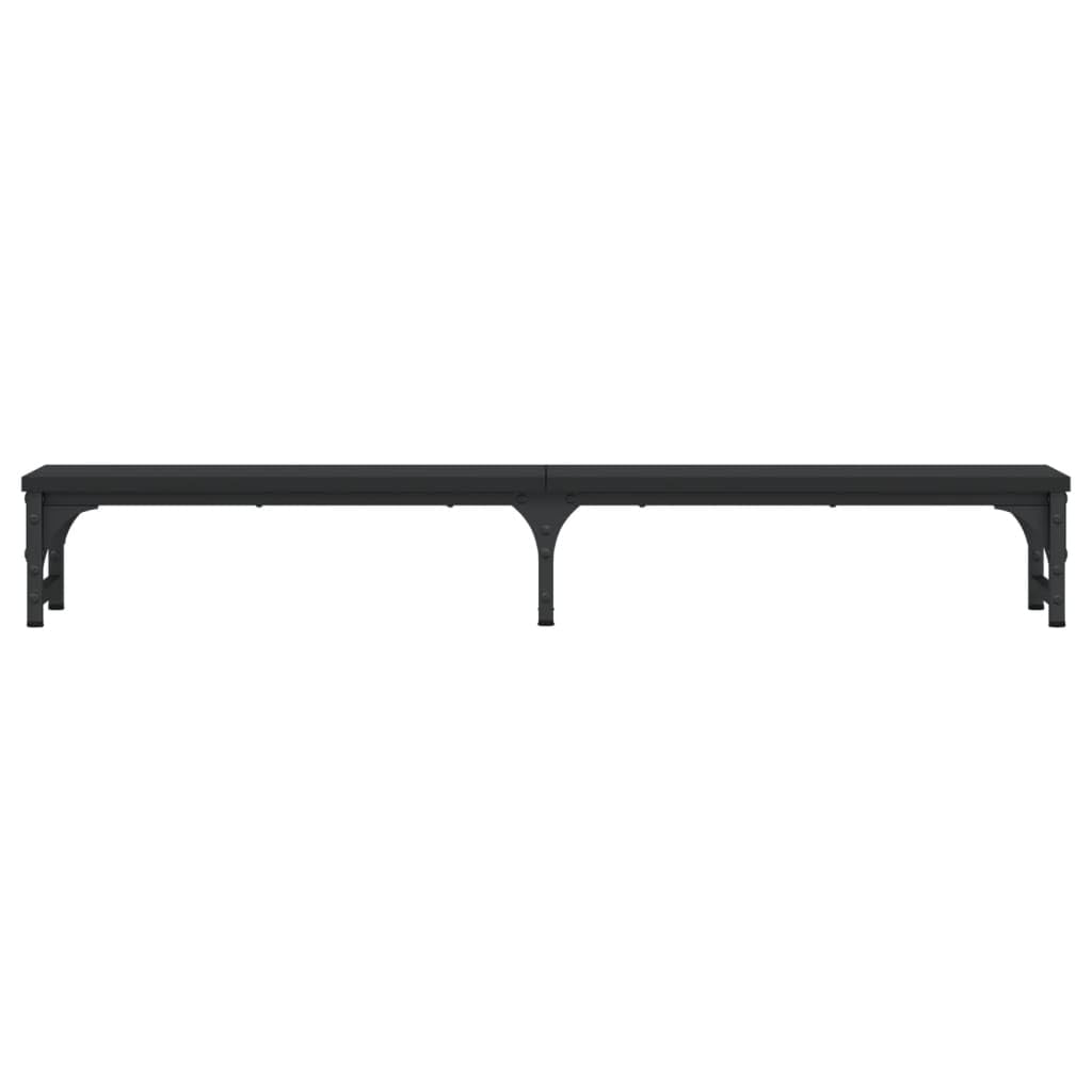 Supporto per monitor nero in legno 105 x 23 x 15,5 cm con gambe regolabili, rialzo ergonomico per PC, laptop, notebook, tablet sul posto di lavoro