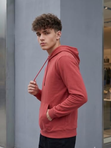 Image of HOODMASTER Unisex Fleece Hoodie Sweatshirt with Pockets Full Sleeves Regular Fit Solid Pattern Hooded Neck and Standard Length | Hoodies for Men & Women