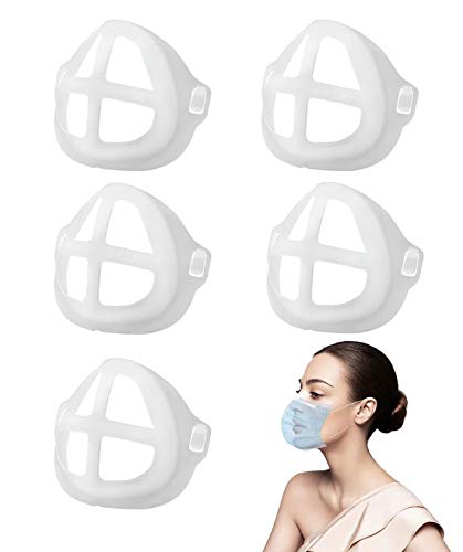 5 PCS Silicone Mask Bracket,3D Mask Bracket Inner Support Frame for More Breathing Space,Keep Fabric off Mouth,Cool Lipstick Protection Stand,Reusable&Washable