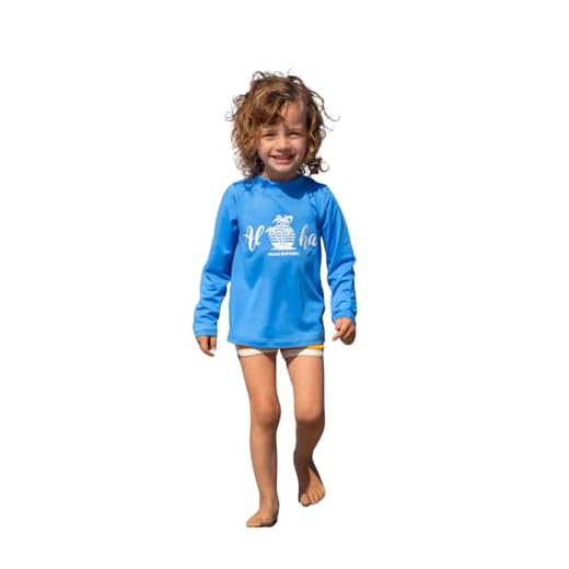 Maui Rippers Camiseta infantil com proteção solar de manga comprida UV acima de 50 anos, Aloha azul, 2 Anos
