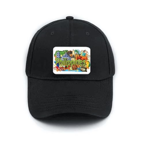 Casquette noire réglable no/no Caguen motif Philippine Graffiti pour le soleil