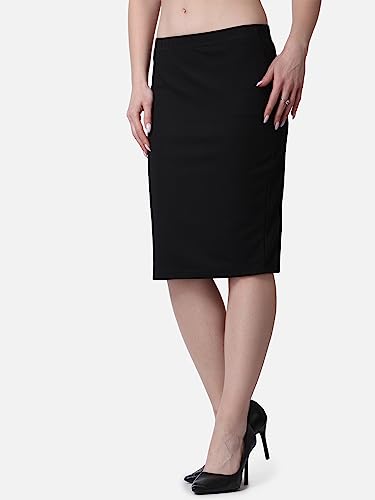 Image of POPWINGS Casual Solid Pencil Skirt for Women || Knee-Length Skirt for Women || Stylish Mini Skirt for Women || Summer Pencil Skirt for Women