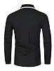 GHYUGR Men's Polo Shirt Long Sleeve Plaid Splice Collar Golf Tennis T-Shirt,Black 1,XL #1
