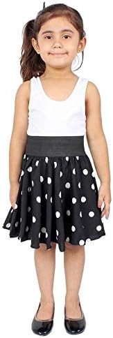 Small Black Polka Print Kids Crepe Skirt