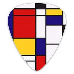 Choix de guitare Composition de couleur de style Mondrian artistique avec polygones rouge bleu jaune gris et blanc… - Les Beatles, Paul McCartney, John Lennon, RIngo Starr, George Harrison