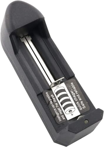 Samadex Wall Charger Black 3.7V Single Slot Rechargeable Battery Charger with Direct Charging for 10440 14500 16330 16340 16650 14650 18350 18500 18650 14000 Li-ion Battery