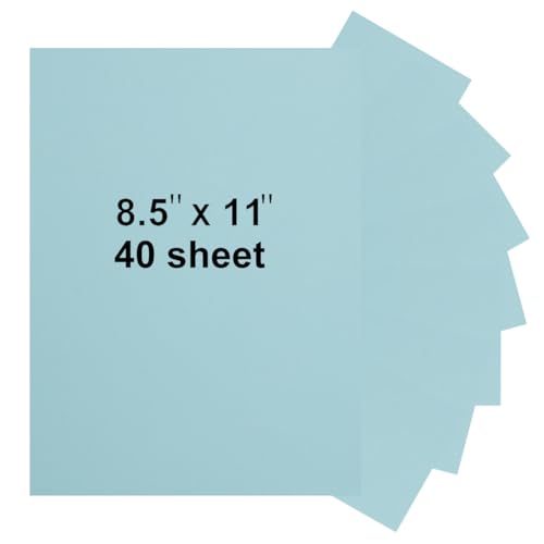 SUMERX 40 Sheets 8.5" x 11" Blue Cardstock 75lb Cover 200GSM