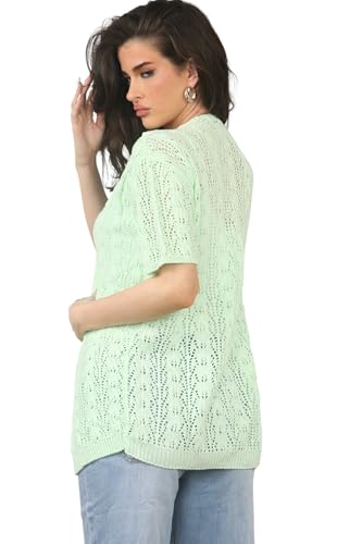 Image of Loxdonz Women's Short Sleeve Cropped Cardigan Sweaters Open Front Bolero Short Shrugs for Women