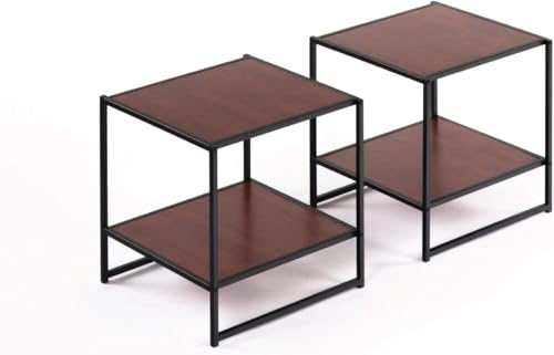 ZINUS Modern Studio Collection Set of Two 20 Inch Square Side/End Tables/Night Stands
