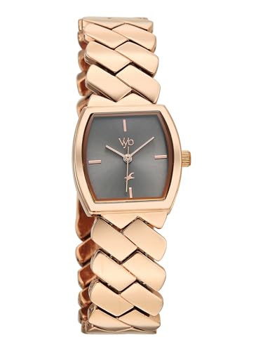 Image of Fastrack Vyb Showstopper with Quartz Analog Grey Dial Rose Gold Alloy Strap Watch for Girls - FV60112WM02W