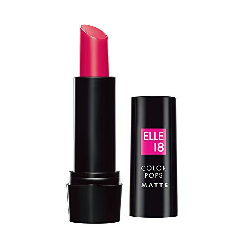 Image of Elle 18 Color Pops Matte Lipstick, Deep Pink, Moisturising Bullet Matte, with Vitamin E, Highly Pigmented, Infused with Jojoba Oil and Shea Butter | 4.3 g