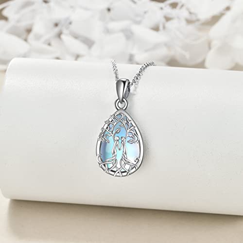 YFN Sterling Silver Tree of Life Abalone/Turquoise Pendant Necklace - Sister Gift for Birthday or Any Occasion3