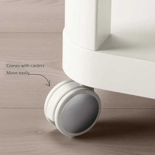Mesa auxiliar móvil con ruedas mesa de centro de 2 capas compacta 5