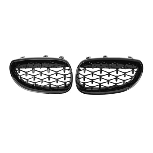 Rejilla parachoques delantero con diseño de diamante negro y plata para Serie 5 E60