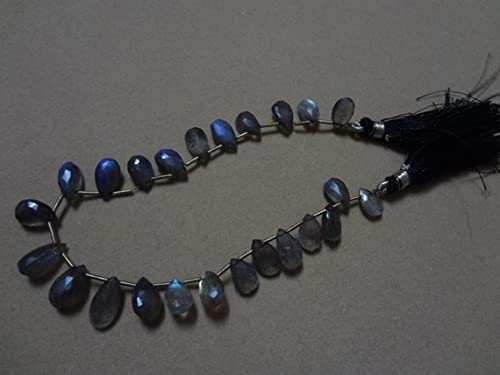 Fil labradorite naturelle 7 pouces perles briolette poire 7-9mm