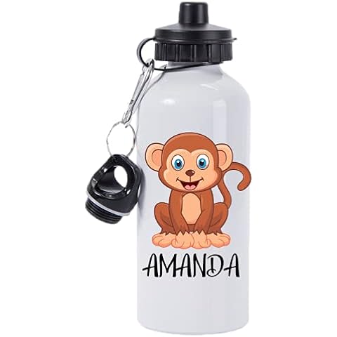 Personalised Monkey Water Bottle 500ml Back to School Gift for Kids Cover