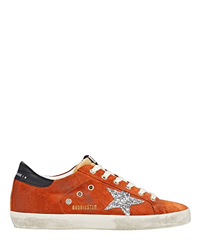 Golden Goose Super-Star Suede Upper Foam Tongue Glitter Star Leather Heel Womens Sneaker - 37 Orange #TOP17