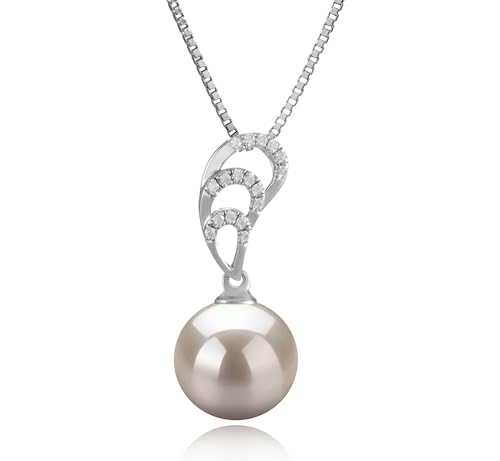 Camille White 10-11mm AAAA Quality Freshwater 925 Sterling Silver Cultured Pearl Pendant For Women
