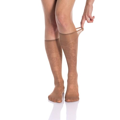 AWS/American Made 3 Pairs Sheer Knee Socks for Women 15 Denier Stretchy Silk Socks4